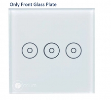 WIFI touch Switch Crystal glass Panel _3 Gang_White Color (Circle Button)