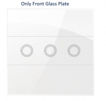 WIFI touch Switch Crystal glass Panel _3 Gang_White Color (Flower Button)