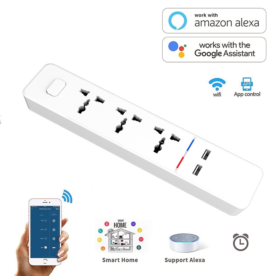 Smart Home Universal Wall Socket : USB & Alexa Control