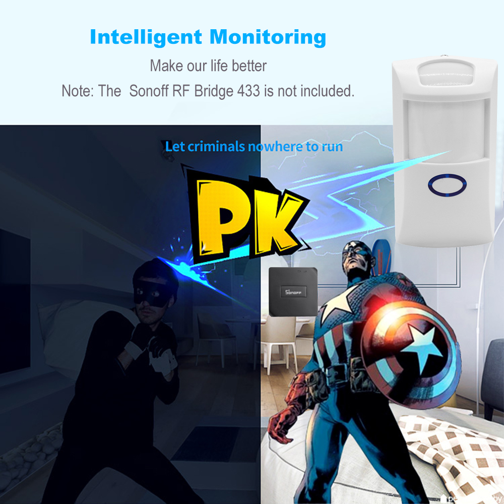 PIR2 Wireless Dual Infrared Detector 433Mhz RF PIR Motion Sensor